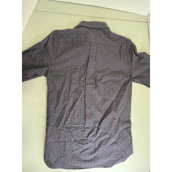 NWT Hickey Freeman Cotton Button Front Shirt Blue Red Plaid Sz Small Long Sleeve - Picture 14 of 14